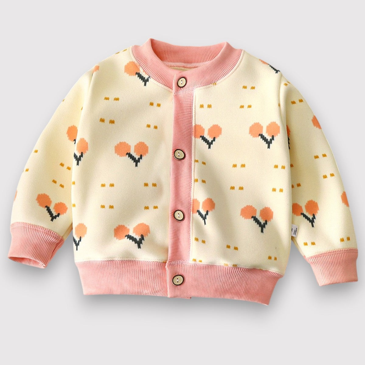 Fleece Cardigan-Cherry